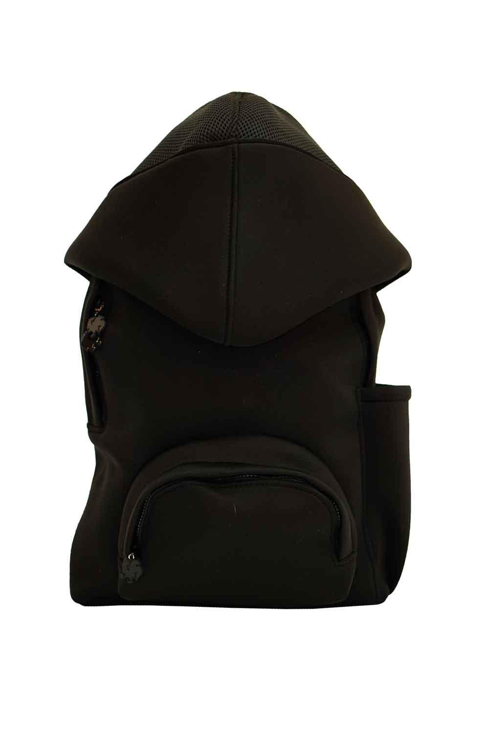 Morikukko-Basic Siyah/Siyah Kapüşonlu Sırt Çantası-Sırt Çantası-1-Milagron.com