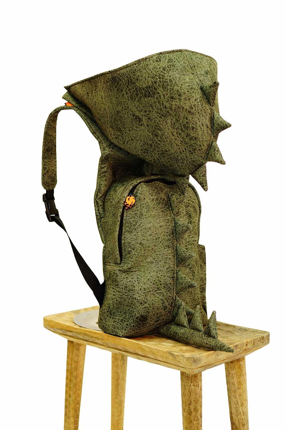 Morikukko-Dinazor Çocuk Kapüşonlu Sırt Çantası-Sırt Çantası-3-Milagron.com