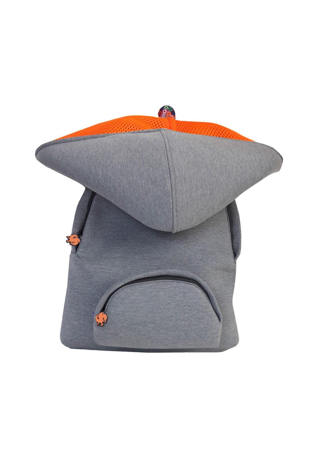 Morikukko-Grey Basic Neon Orange-Sırt Çantası-1-Milagron.com