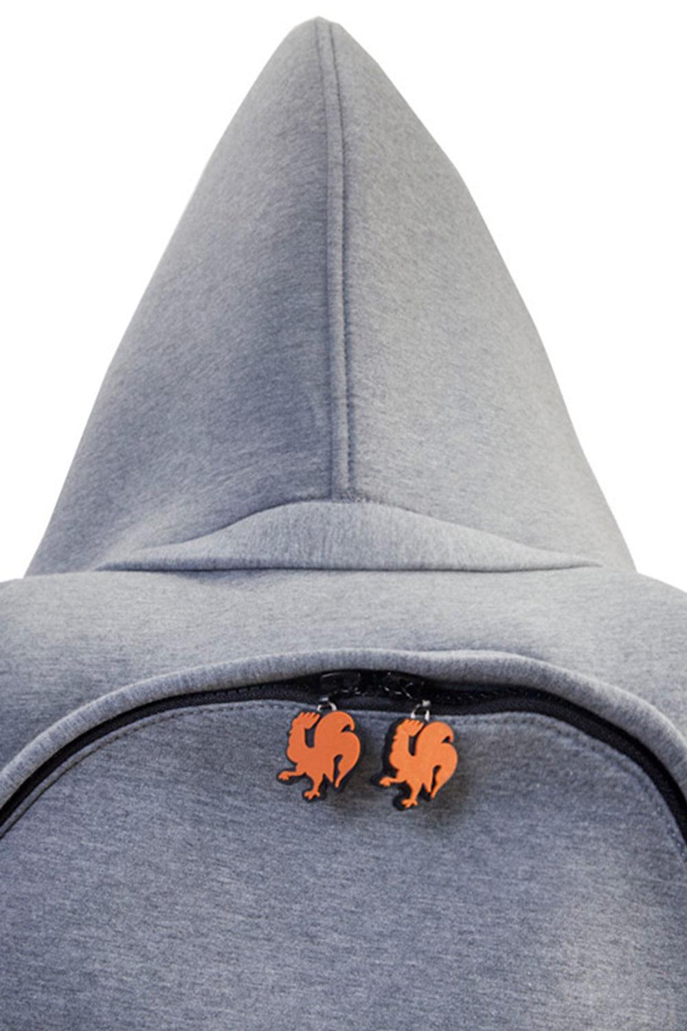 Morikukko-Grey Basic Neon Orange-Sırt Çantası-3-Milagron.com