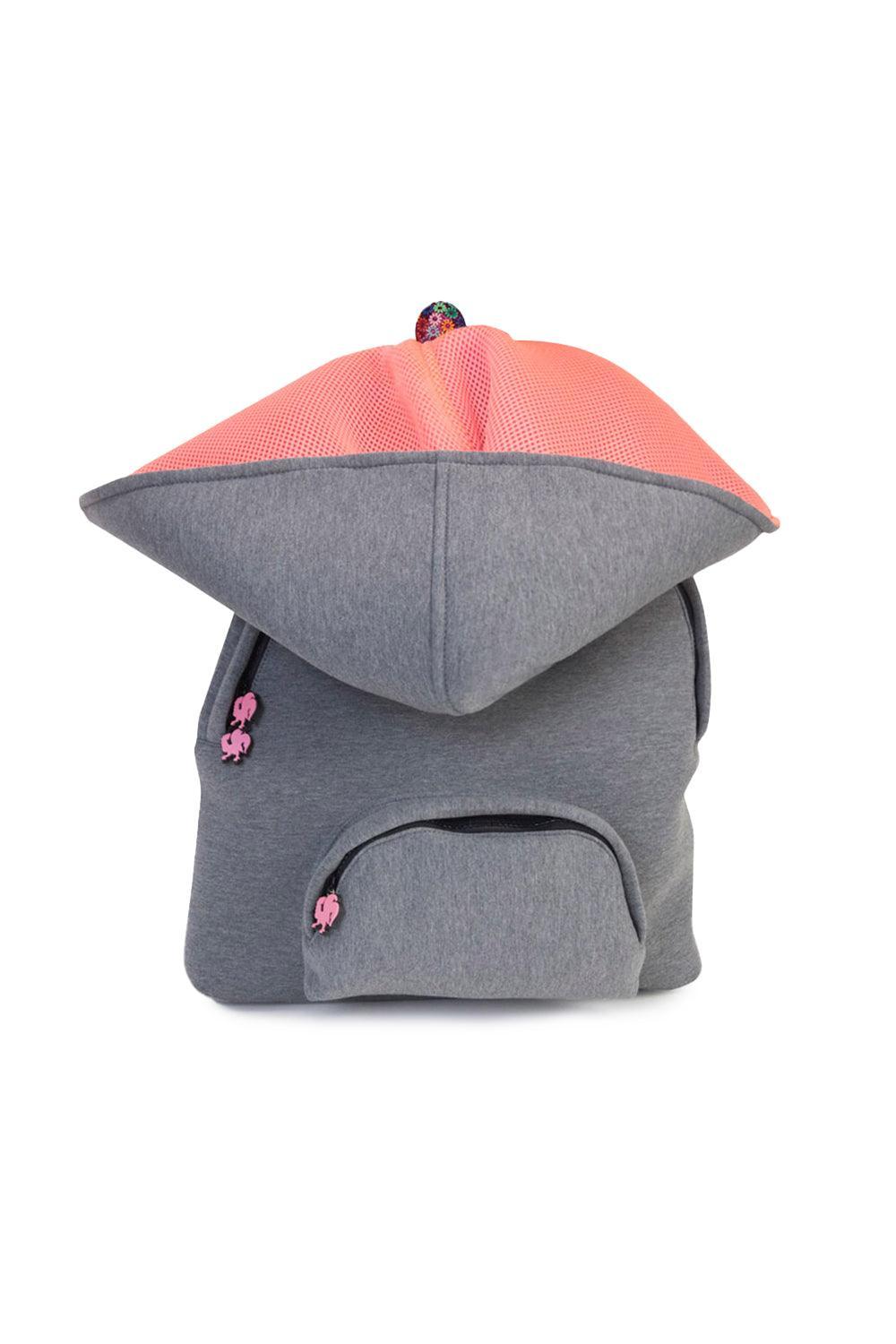 Morikukko-Grey Basic Neon Pink-Sırt Çantası-1-Milagron.com