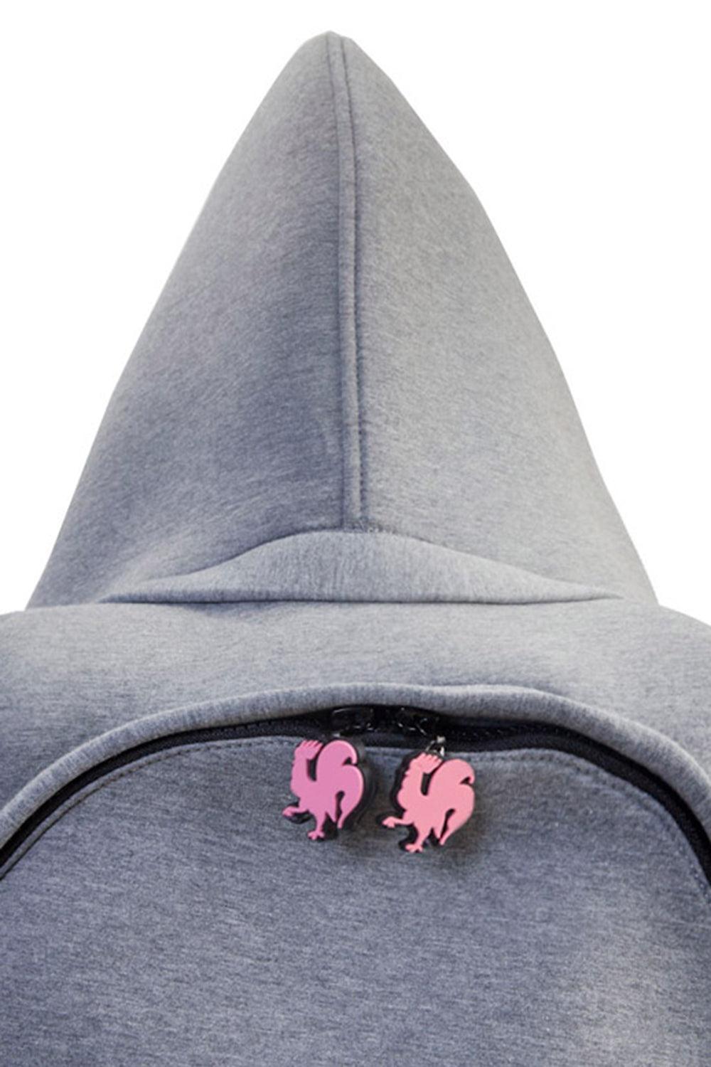 Morikukko-Grey Basic Neon Pink-Sırt Çantası-3-Milagron.com