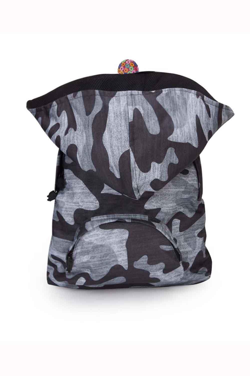 Morikukko-Gri Kamuflaj Kapüşonlu Sırt Çantası-Sırt Çantası-1-Milagron.com