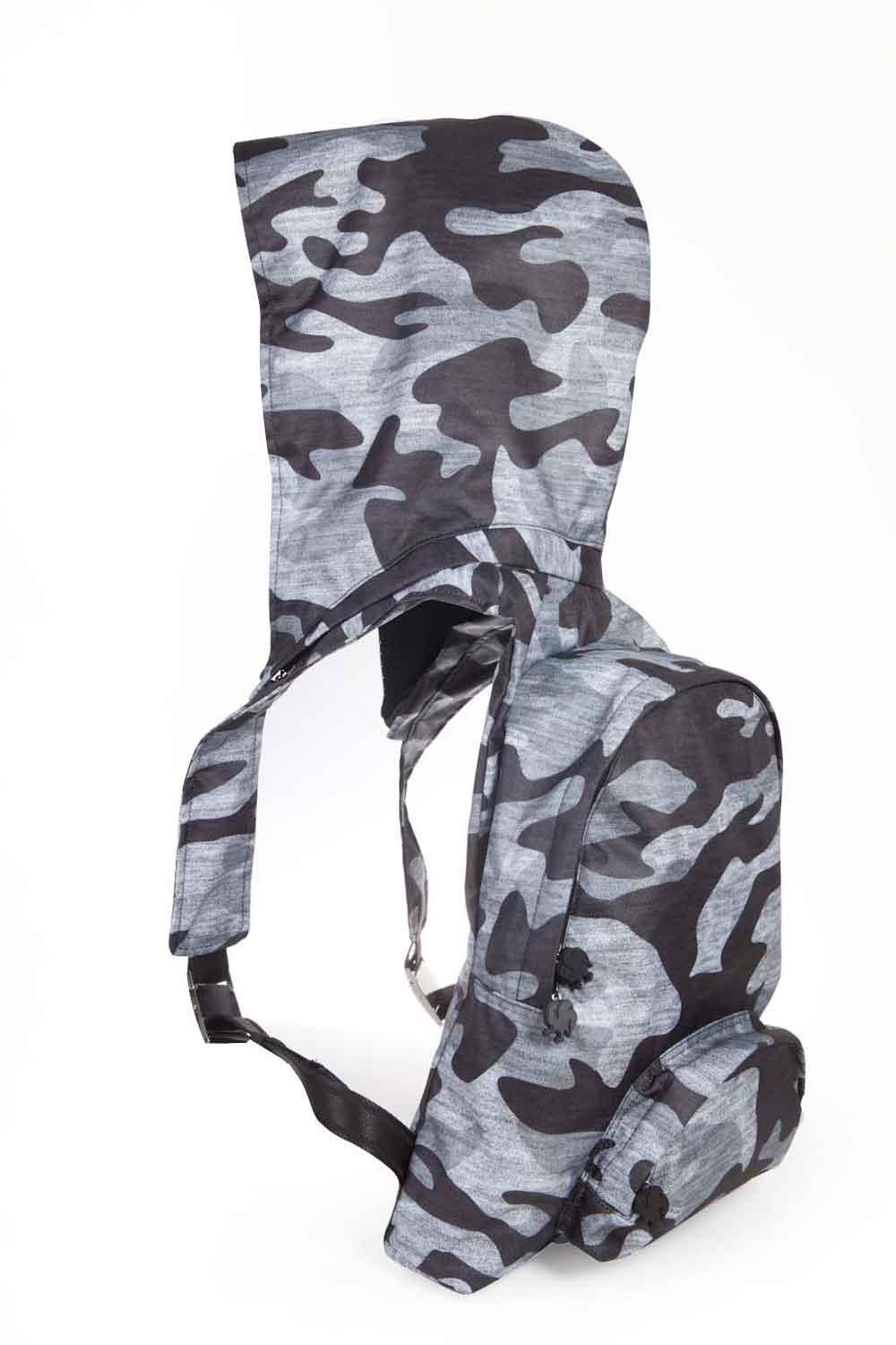 Morikukko-Gri Kamuflaj Kapüşonlu Sırt Çantası-Sırt Çantası-2-Milagron.com