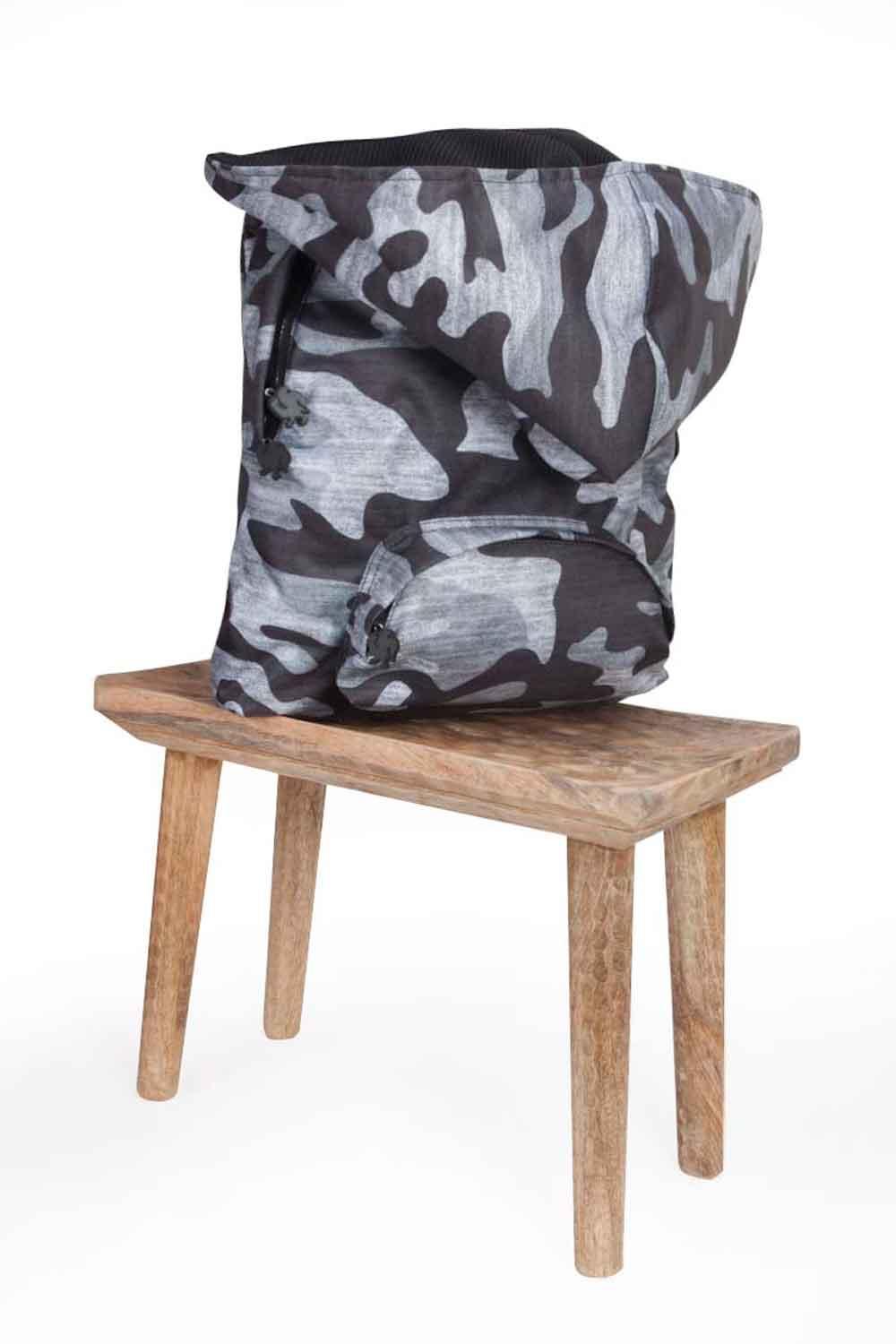 Morikukko-Gri Kamuflaj Kapüşonlu Sırt Çantası-Sırt Çantası-3-Milagron.com