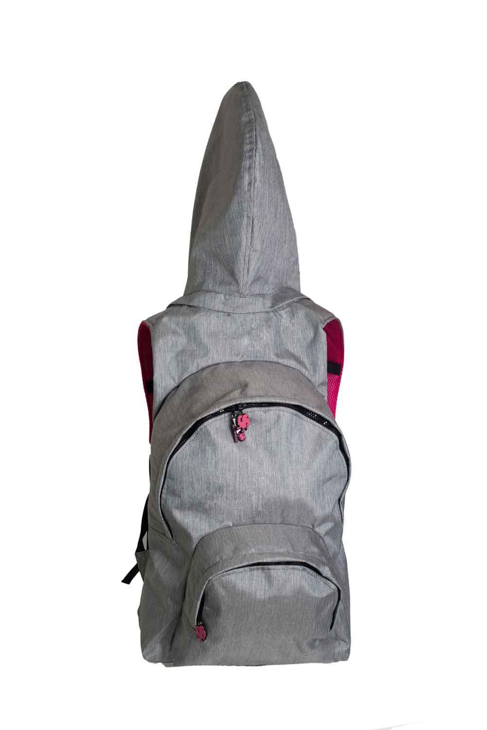 Morikukko-Kool Gri/Pembe Kapüşonlu Sırt Çantası-Sırt Çantası-1-Milagron.com