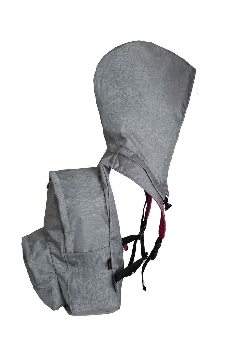 Morikukko-Kool Gri/Pembe Kapüşonlu Sırt Çantası-Sırt Çantası-3-Milagron.com