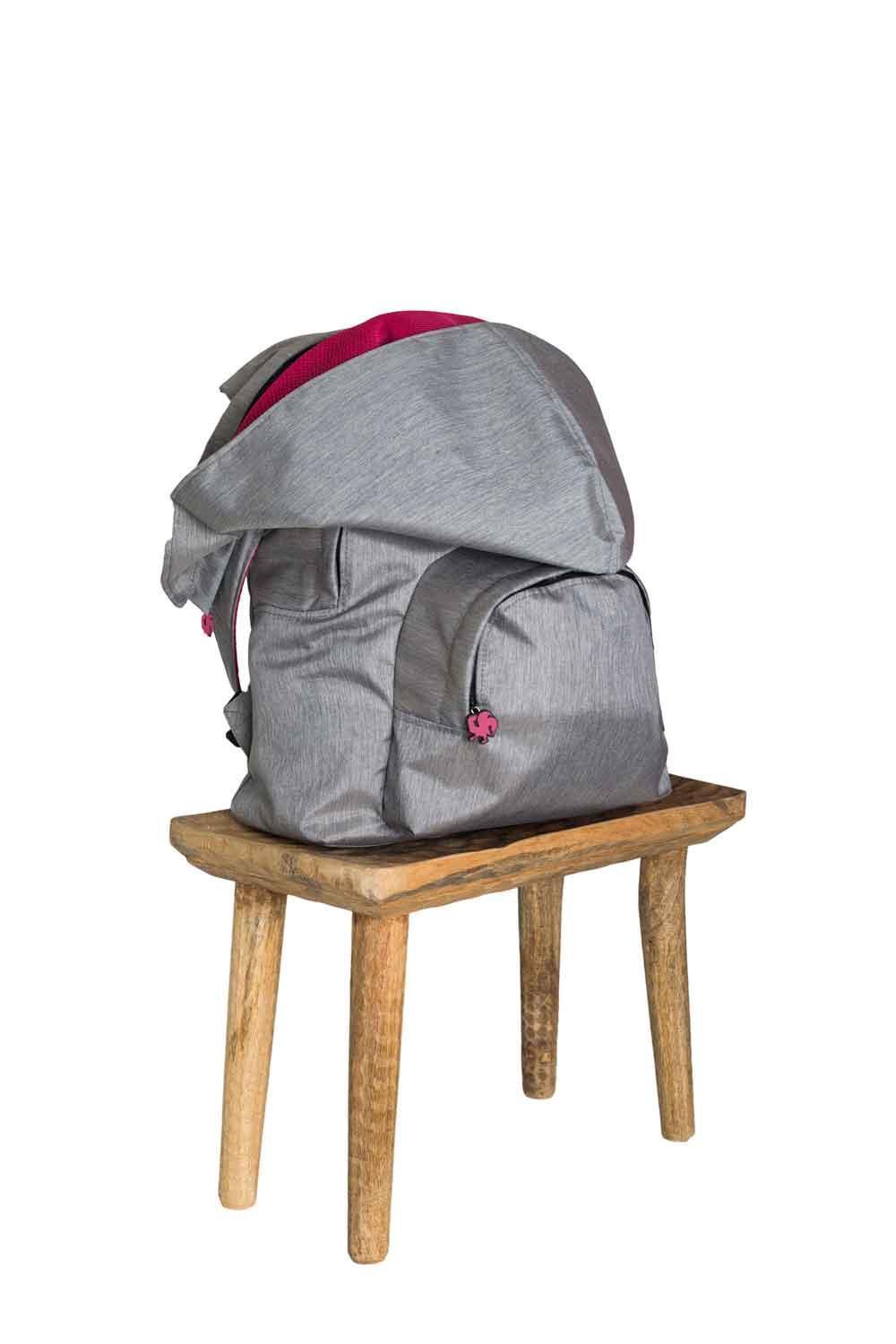 Morikukko-Kool Gri/Pembe Kapüşonlu Sırt Çantası-Sırt Çantası-4-Milagron.com