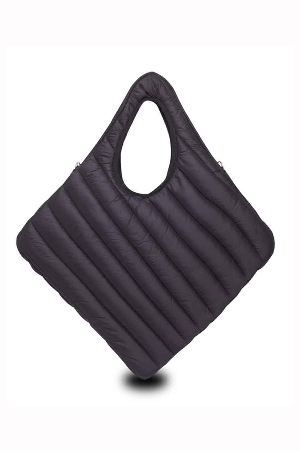 Morikukko-Modigliani Desen Siyah Puff Kapitone Diagonal Omuz Çantası-Omuz Çantası-3-Milagron.com