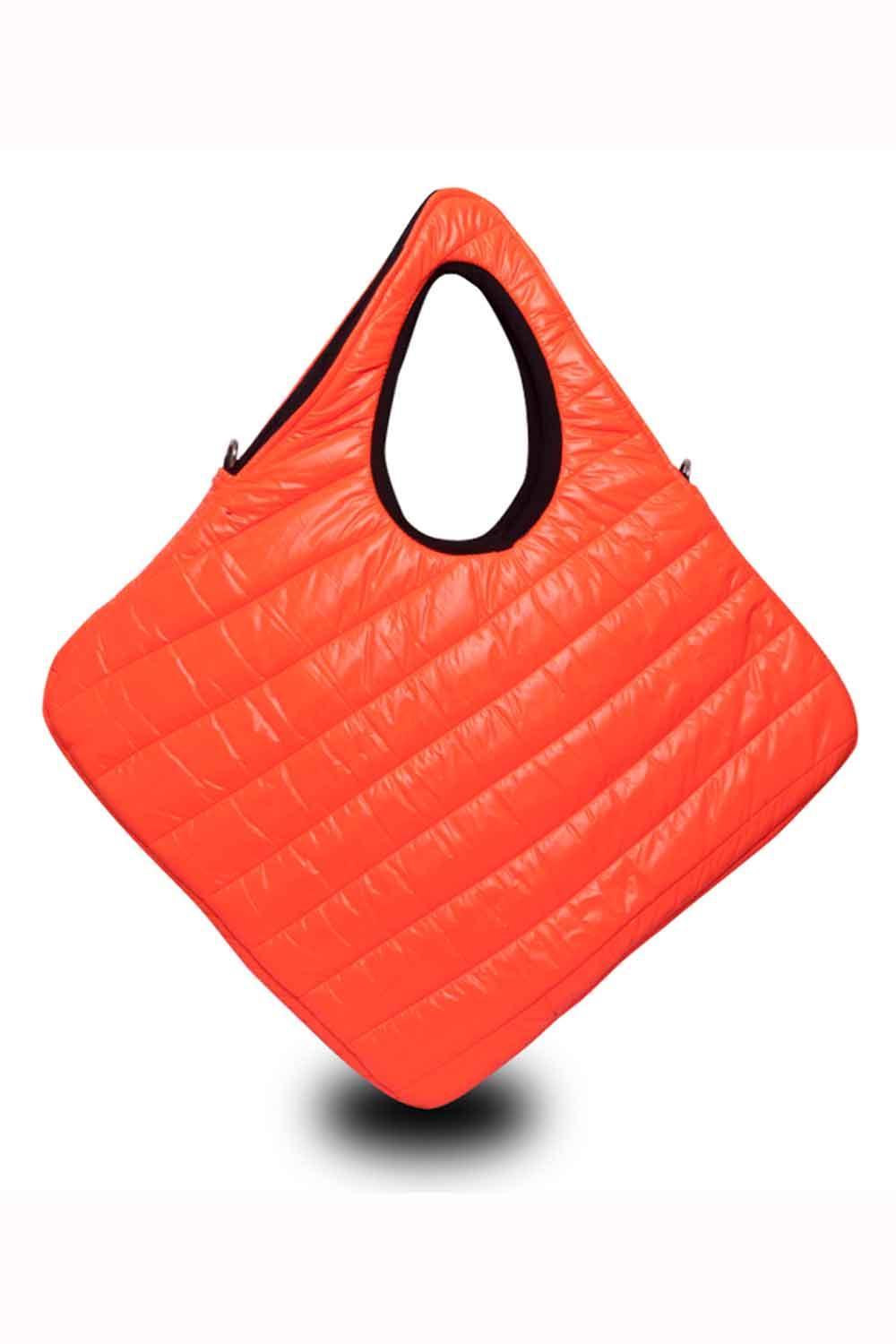 Morikukko-Modigliani Desen Turuncu Puff Kapitone Diagonal Omuz Çantası-Omuz Çantası-3-Milagron.com