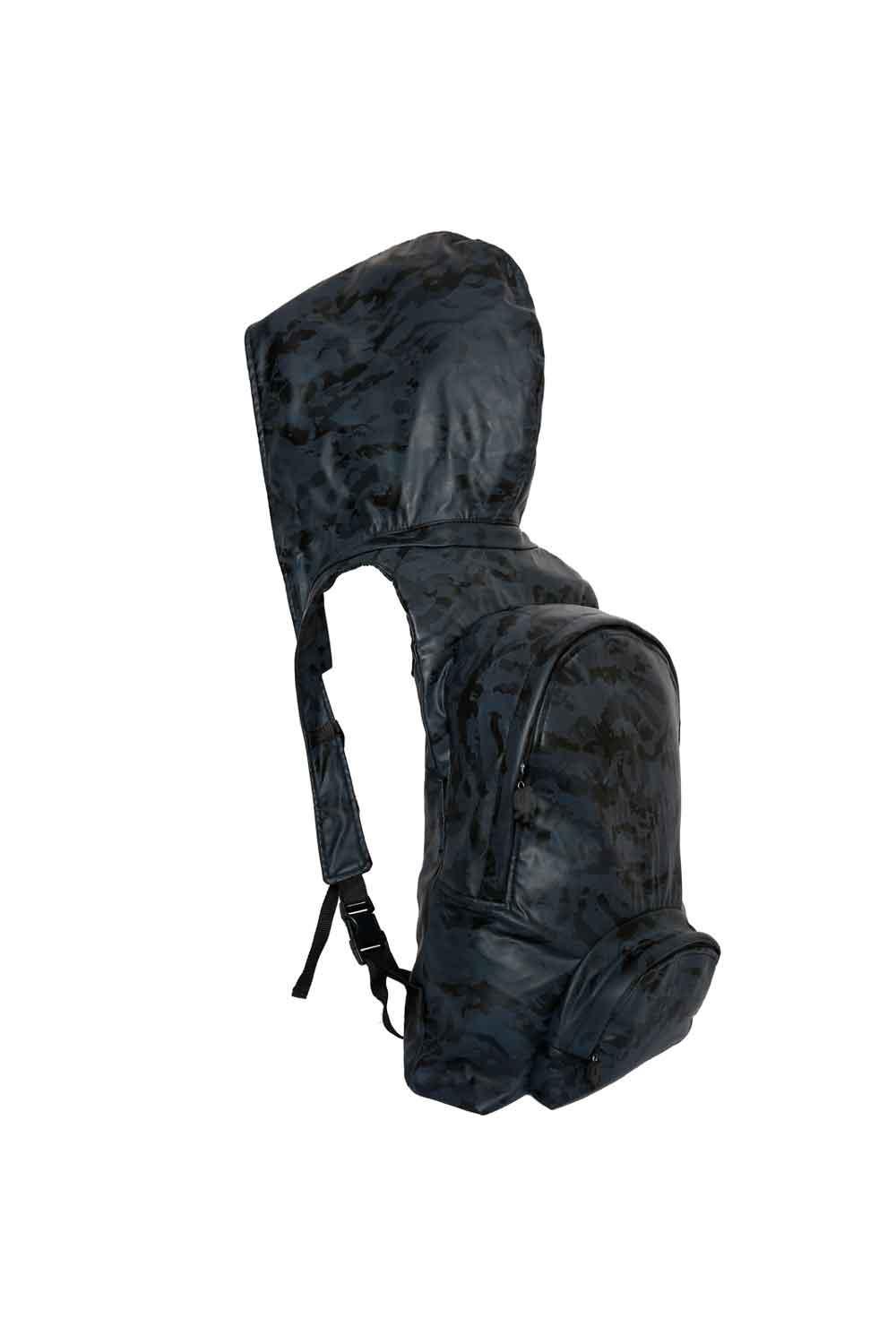 Morikukko-PVC Kamuflaj Kapüşonlu Sırt Çantası-Sırt Çantası-2-Milagron.com