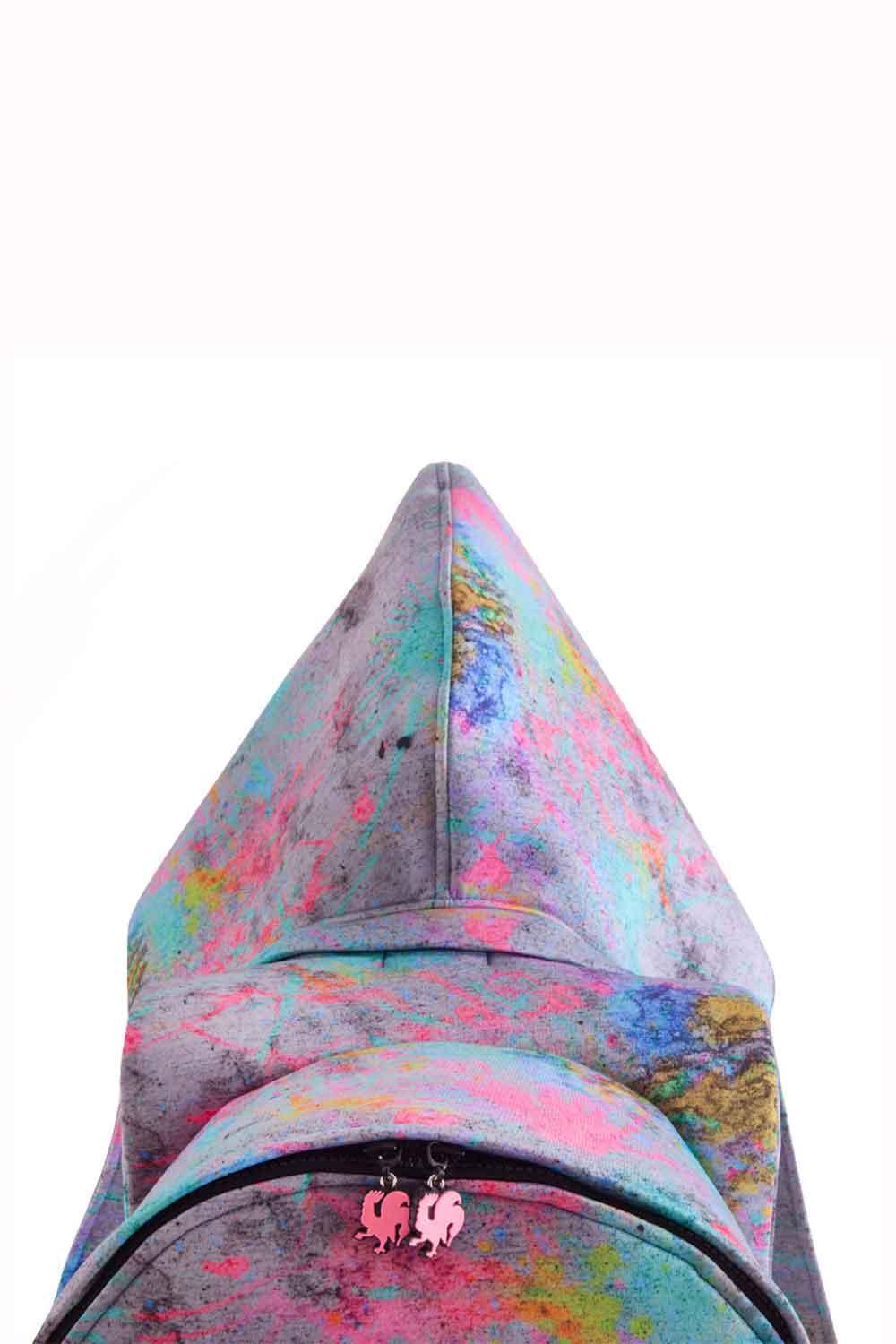 Morikukko-Pollock Desen Kapüşonlu Sırt Çantası-Sırt Çantası-4-Milagron.com