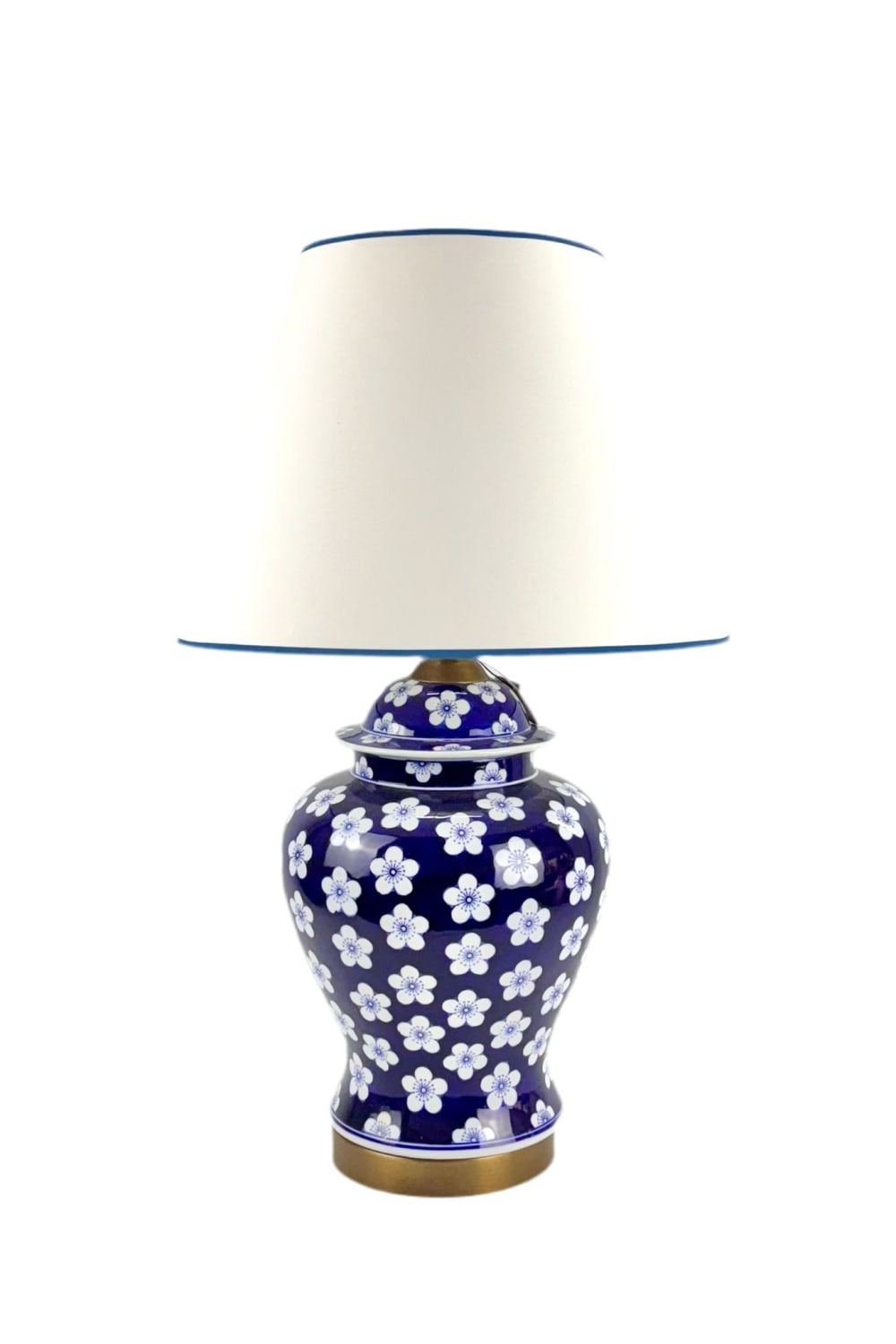 Motto Home Design-Daisy Blue Blanc Porselen Abajur-Abajur-1-Milagron.com