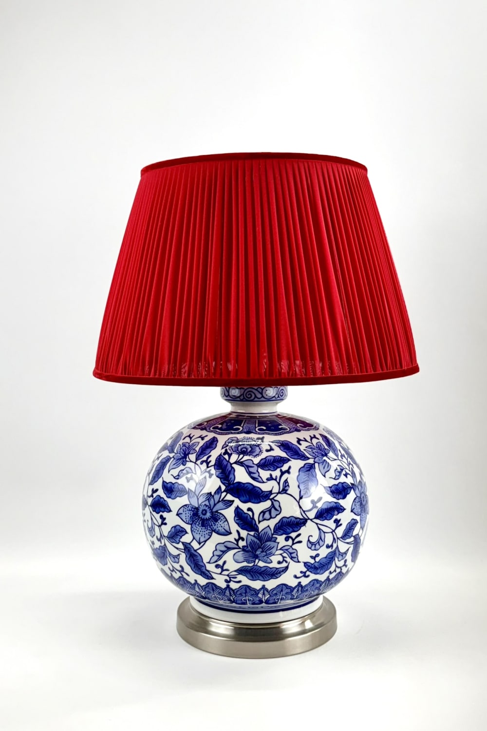 Motto Home Design-Floral Blanc Porselen Abajur-Abajur-1-Milagron.com