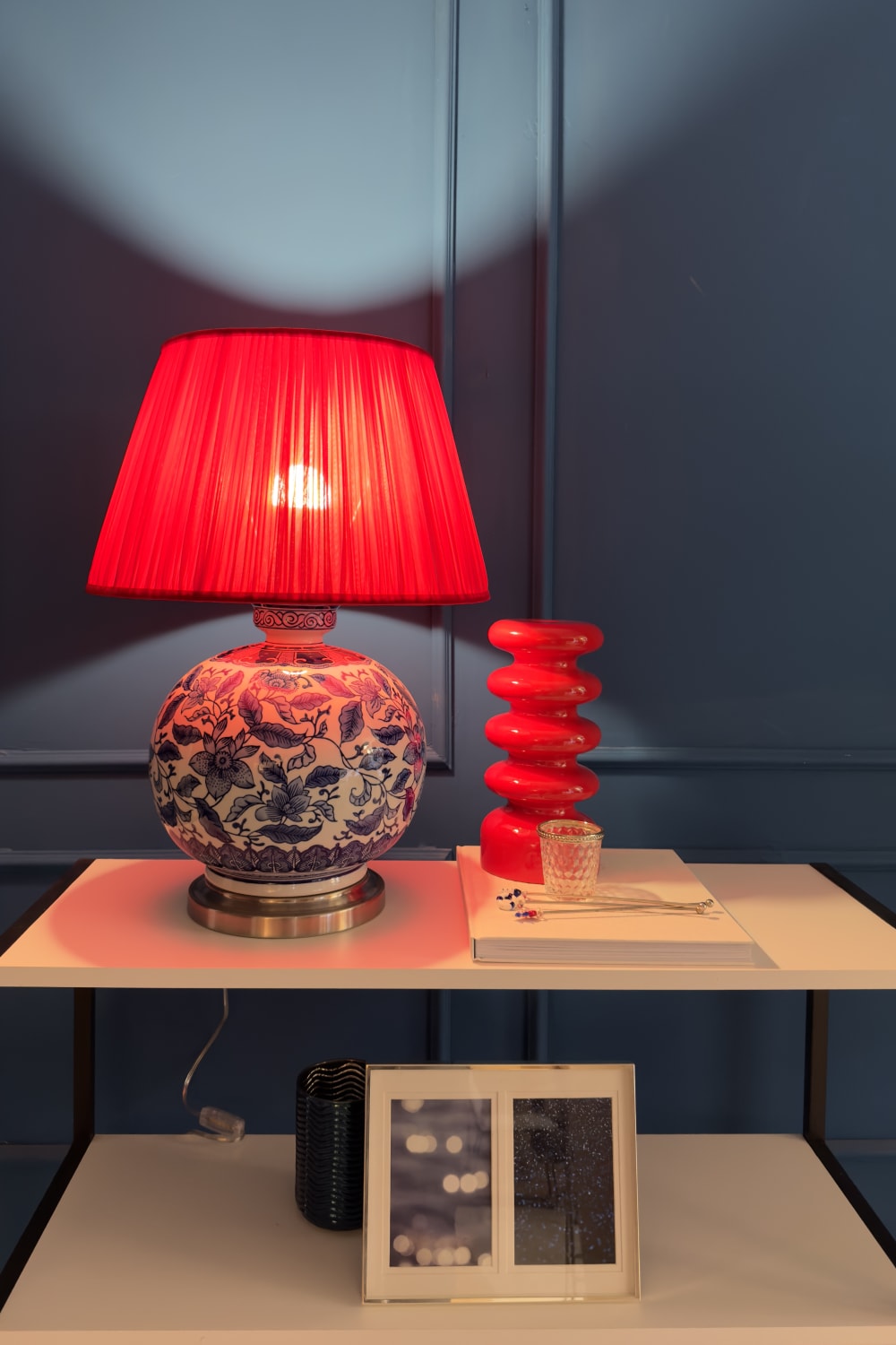 Motto Home Design-Floral Blanc Porselen Abajur-Abajur-2-Milagron.com