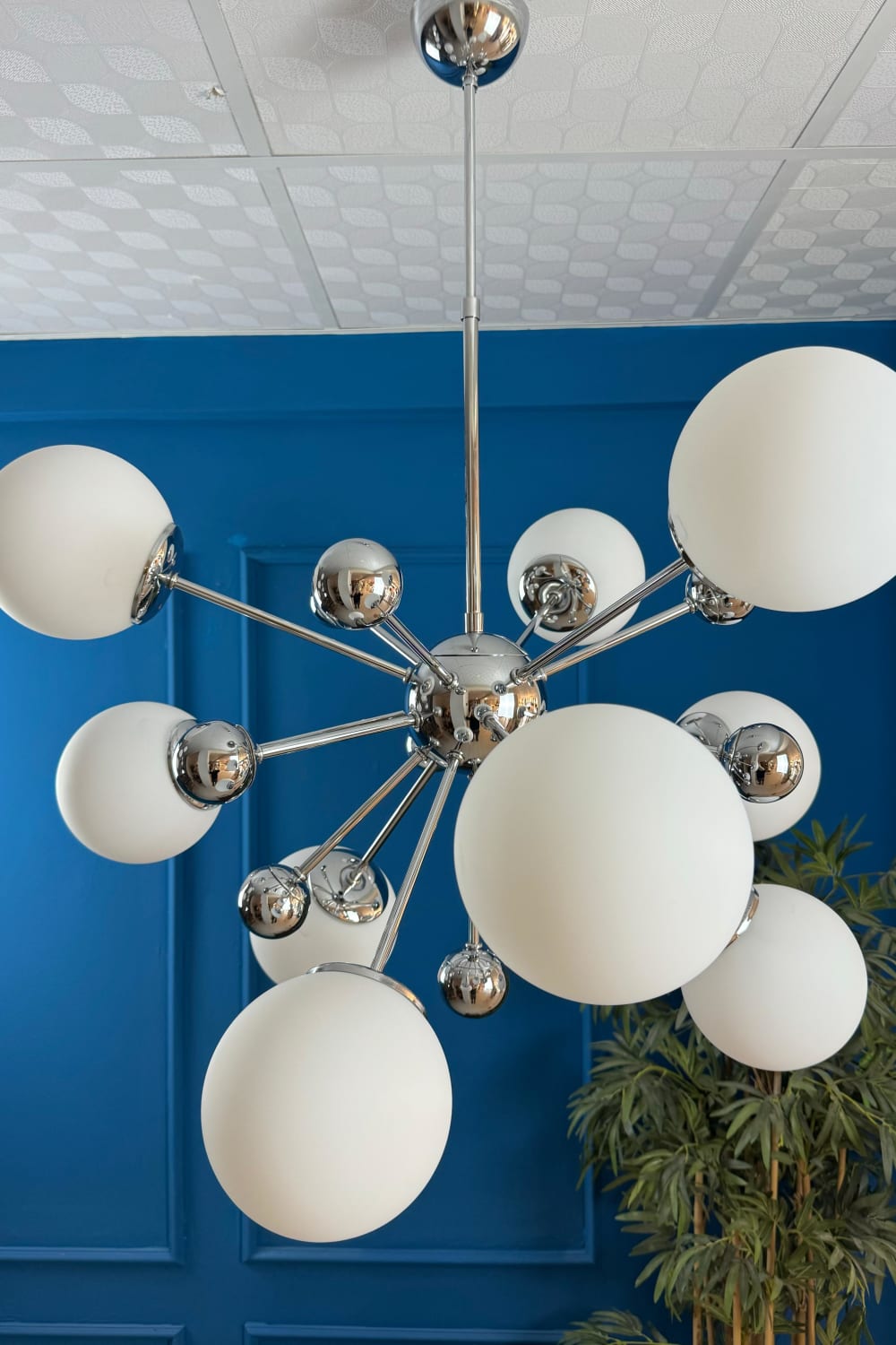 Motto Home Design-Galaxy 9' Kollu Avize Gümüş-Avize-1-Milagron.com