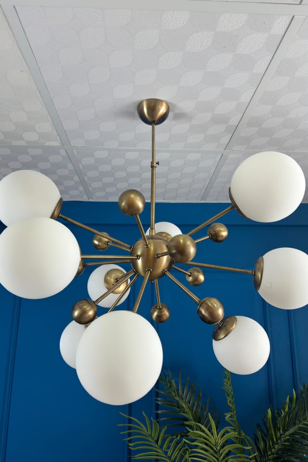 Motto Home Design-Galaxy 9' Kollu Avize Pirinç-Avize-2-Milagron.com