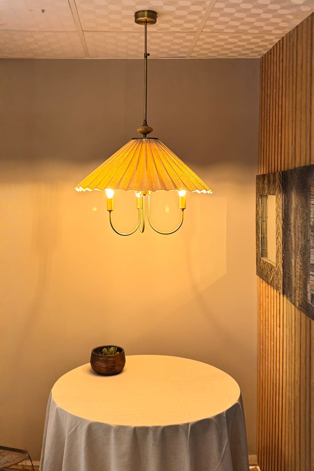 Motto Home Design-Lille Fransız Tarzı Keten Katlama Pileli Avize-Avize-1-Milagron.com