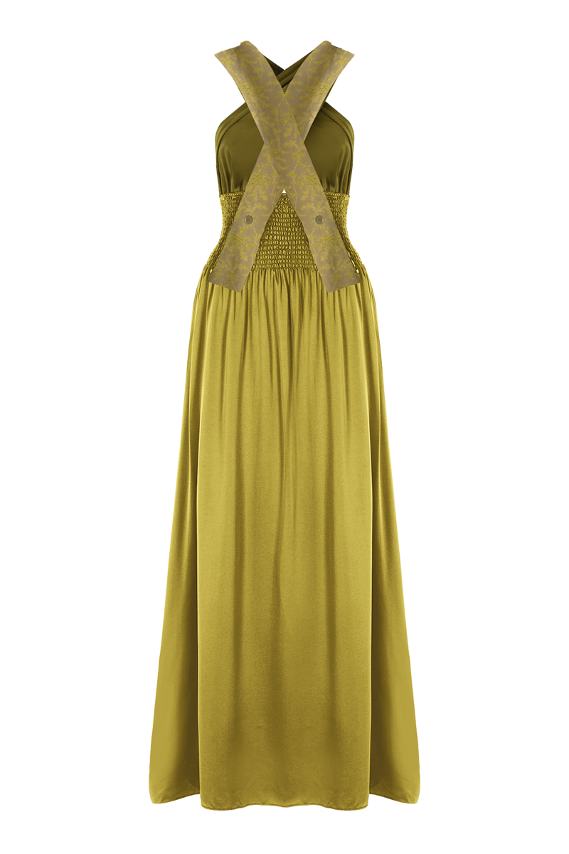 Movom Swimwear-Aspen Criss Cross Maxi Dress🌱-Elbise-5-Milagron.com