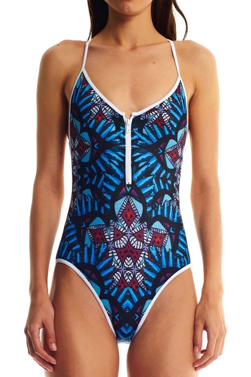 Movom Swimwear-Bujidaha Front Zip One Piece-Bikini & Mayo-1-Milagron.com