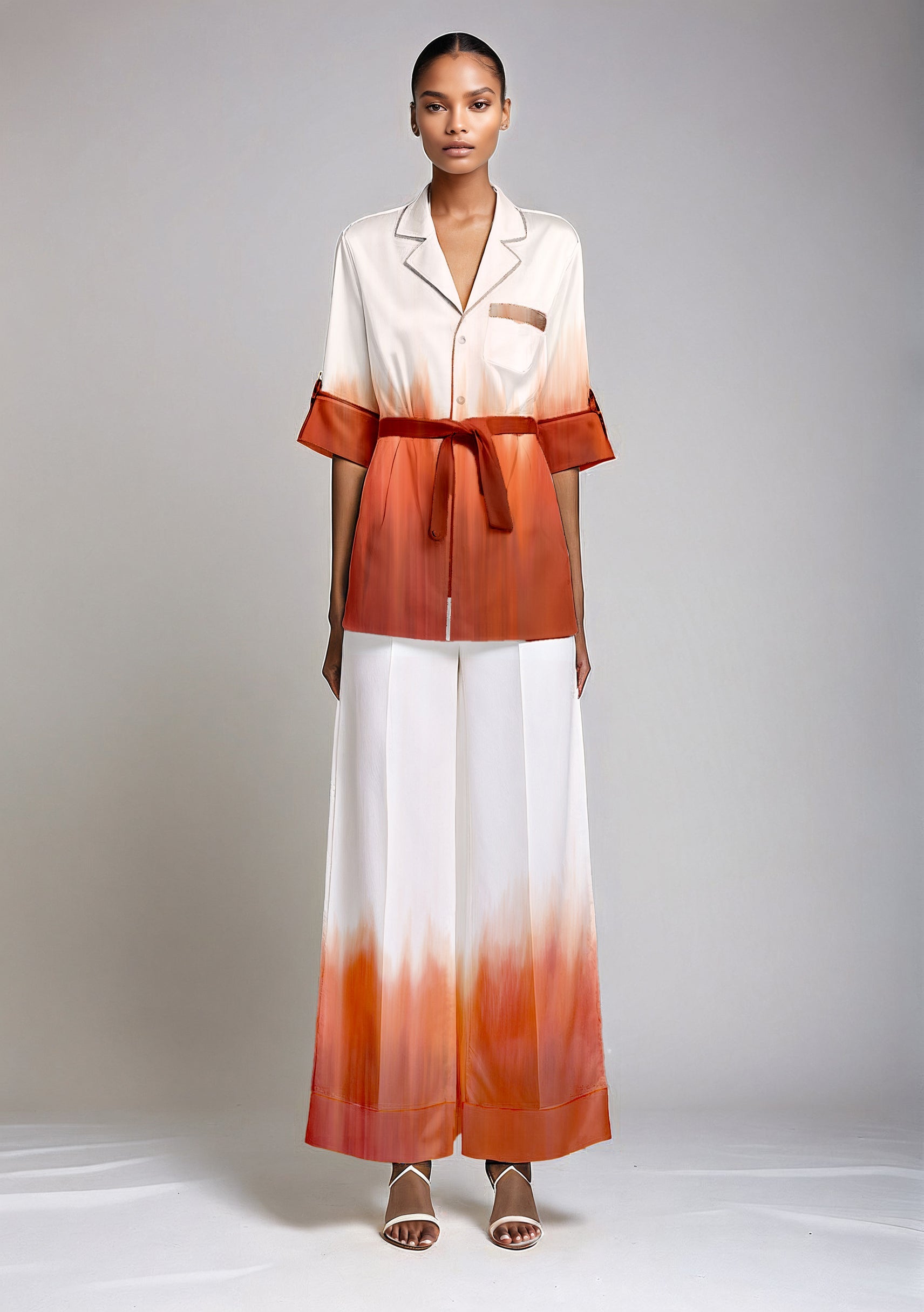 Movom Swimwear-Grace Pajama Style Shirt-Kimono-3-Milagron.com