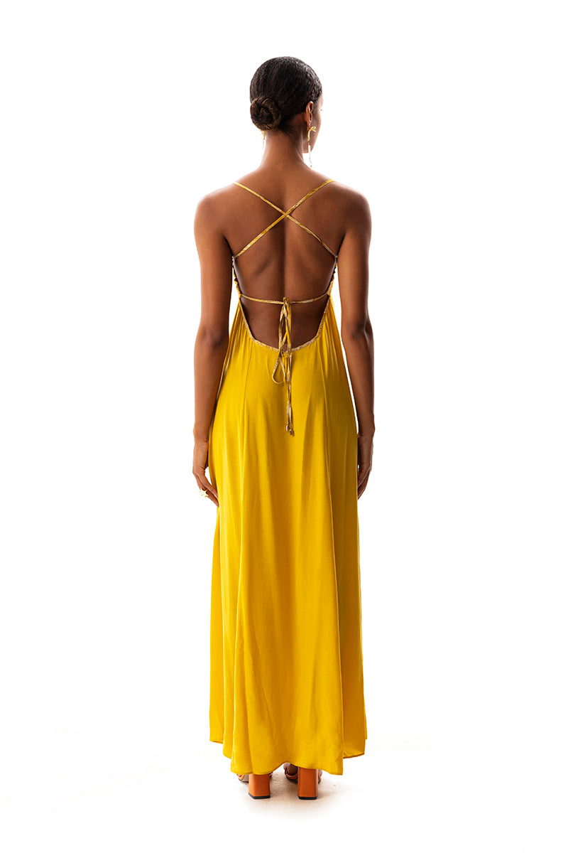 Movom Swimwear-Johona V Neck Maxi Dress🌱-Elbise-5-Milagron.com