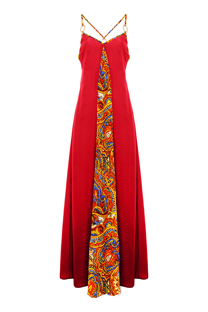 Movom Swimwear-Poppy V Neck Maxi Dress🌱-Elbise-3-Milagron.com