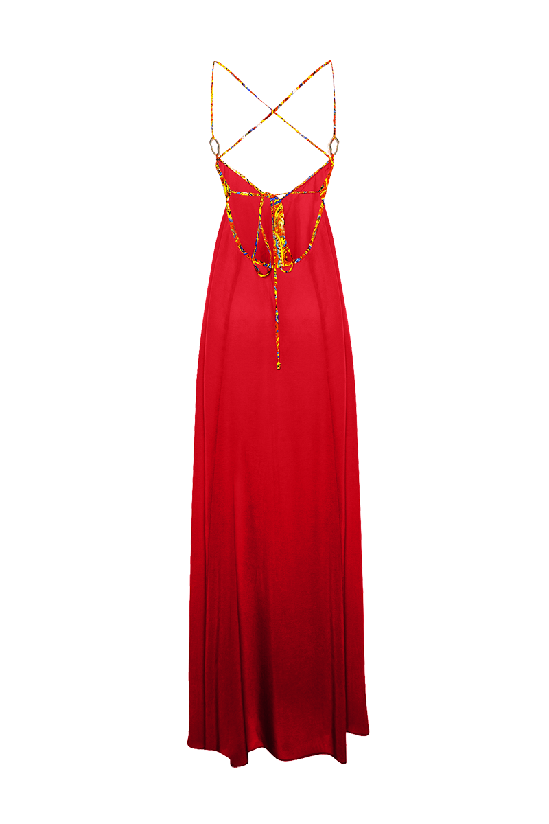 Movom Swimwear-Poppy V Neck Maxi Dress🌱-Elbise-4-Milagron.com