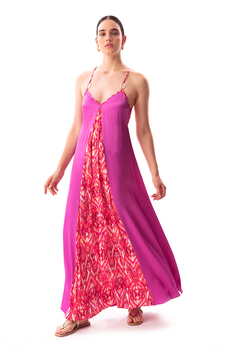 Movom Swimwear-Santo V Neck Maxi Dress🌱-Elbise-3-Milagron.com