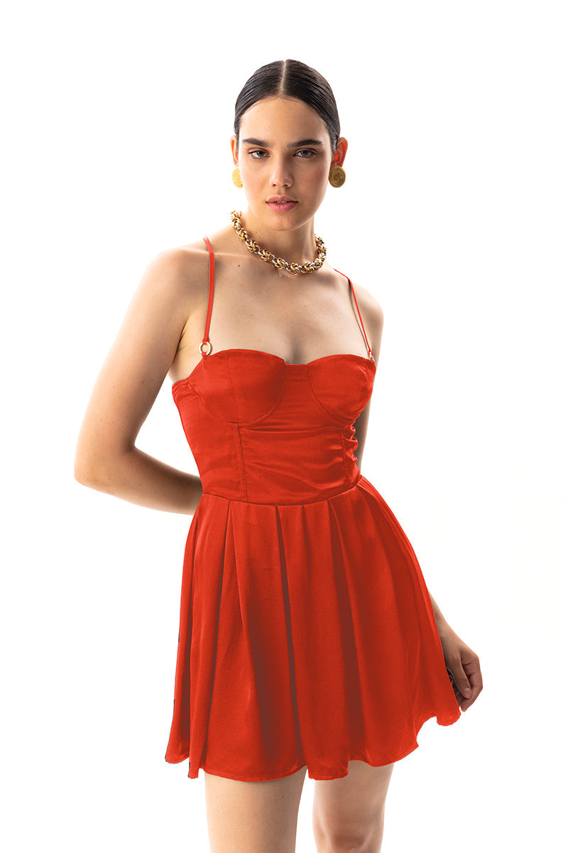 Movom Swimwear-Scarlet Mini Bustier Dress🌱-Elbise-1-Milagron.com