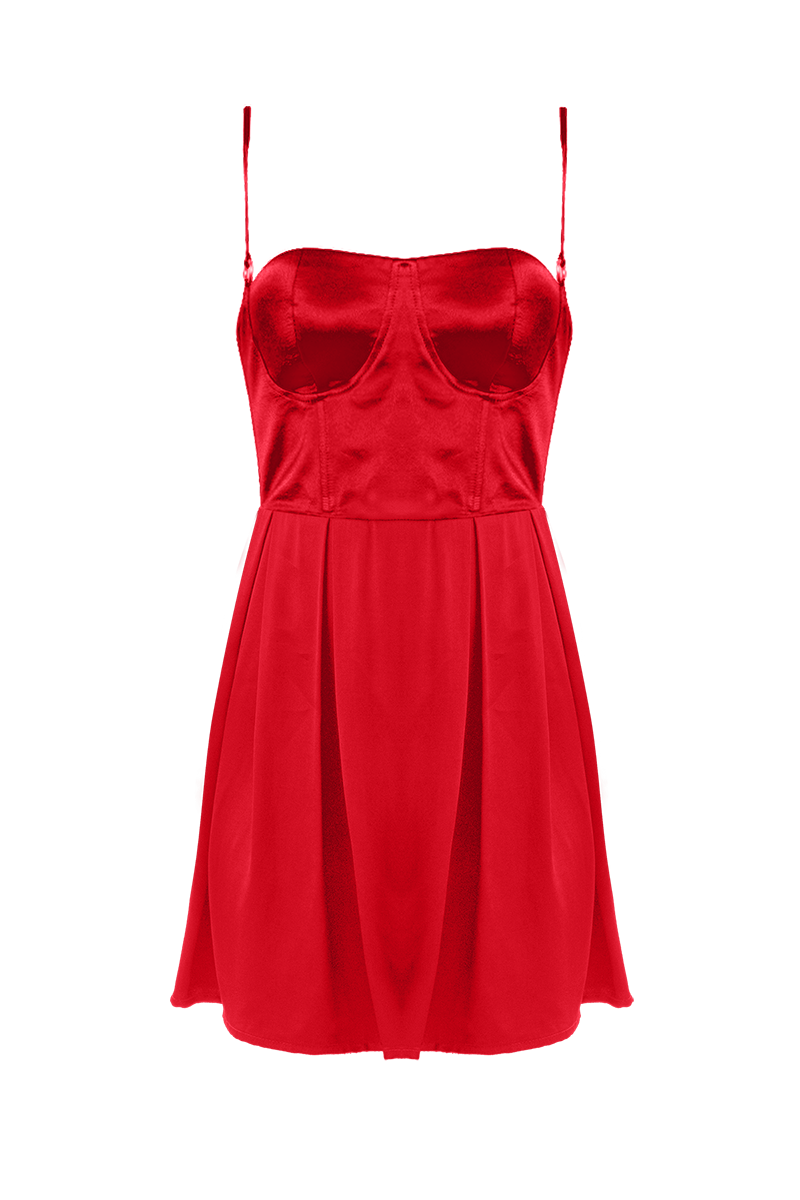 Movom Swimwear-Scarlet Mini Bustier Dress🌱-Elbise-3-Milagron.com