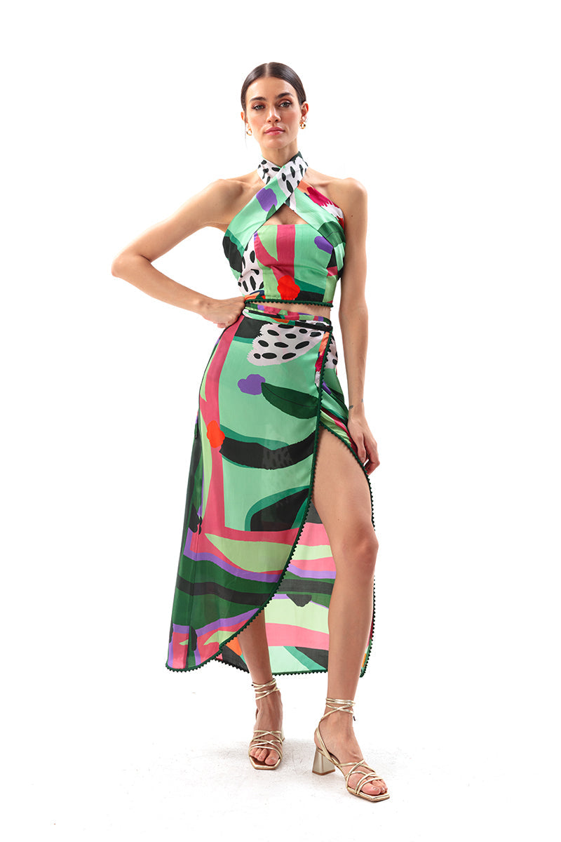 Movom Swimwear-Sylvia Cross Neck Blouse-Bluz-1-Milagron.com