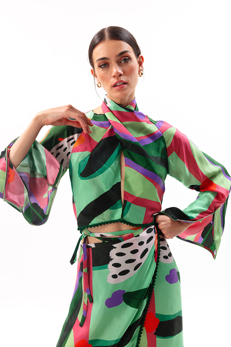 Movom Swimwear-Sylvia Cross Neck Robe-Bluz-1-Milagron.com