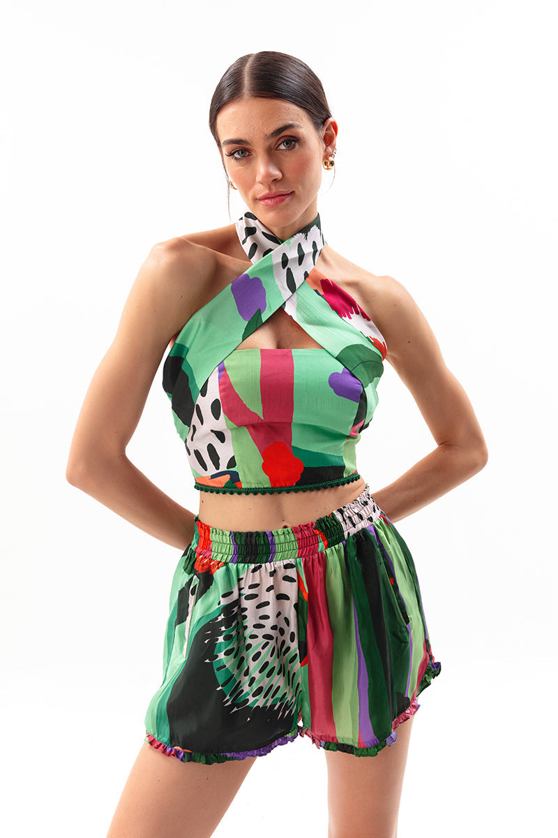 Movom Swimwear-Sylvia High Waist Shorts-Şort-1-Milagron.com