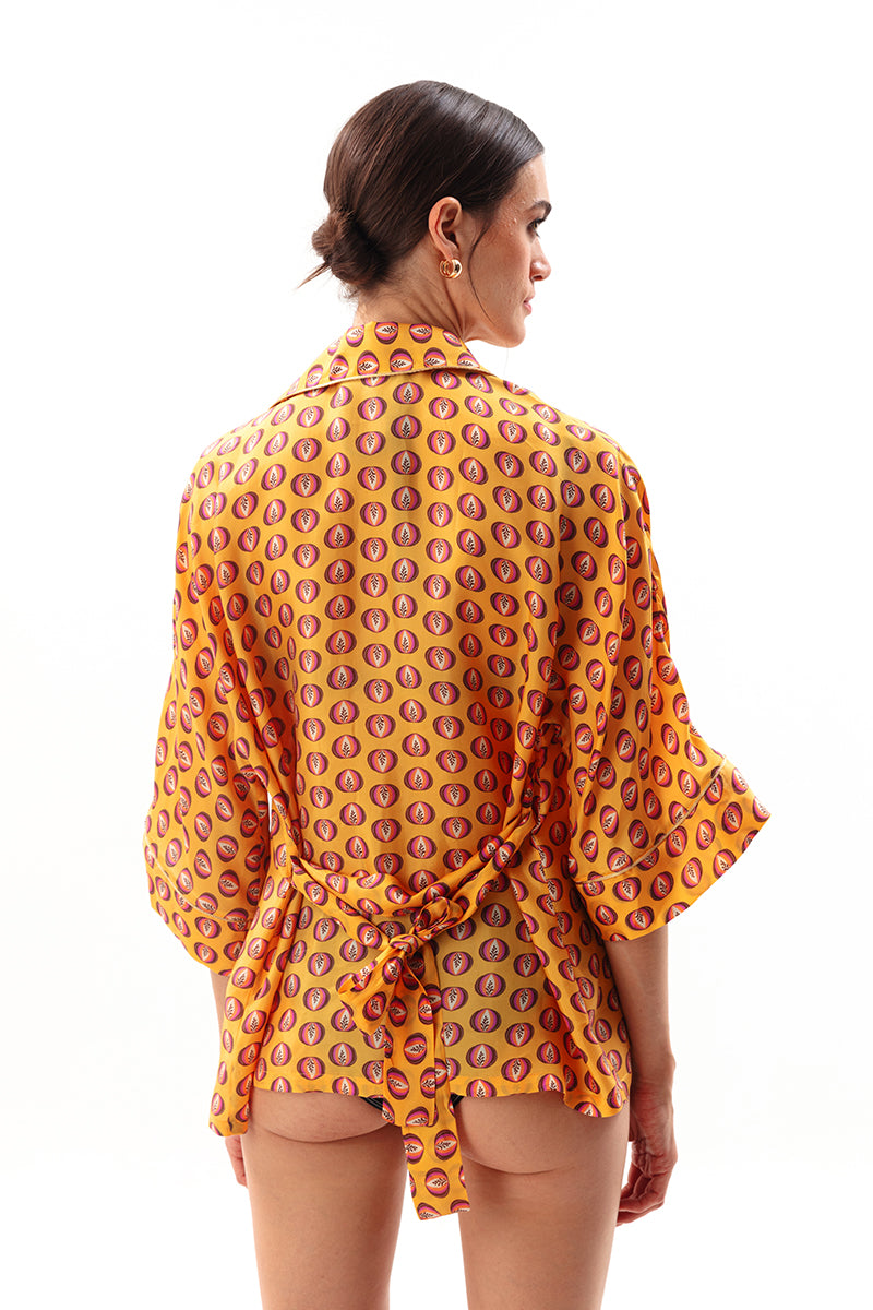 Movom Swimwear-Zing Pajama Style Shirt-Bluz-2-Milagron.com