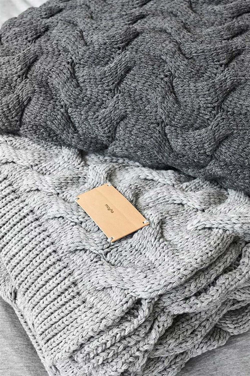 Moyha-Chunky Gri Yatak Örtüsü (180 x 240)-Yatak Örtüsü-5-Milagron.com