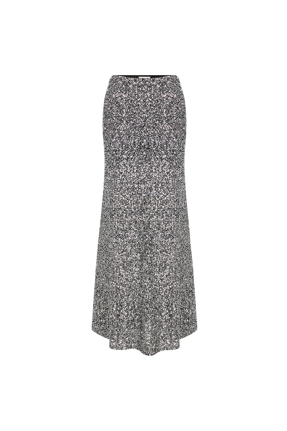 Mozto-Aila Gümüş Maxi Payet Etek-Etek-1-Milagron.com