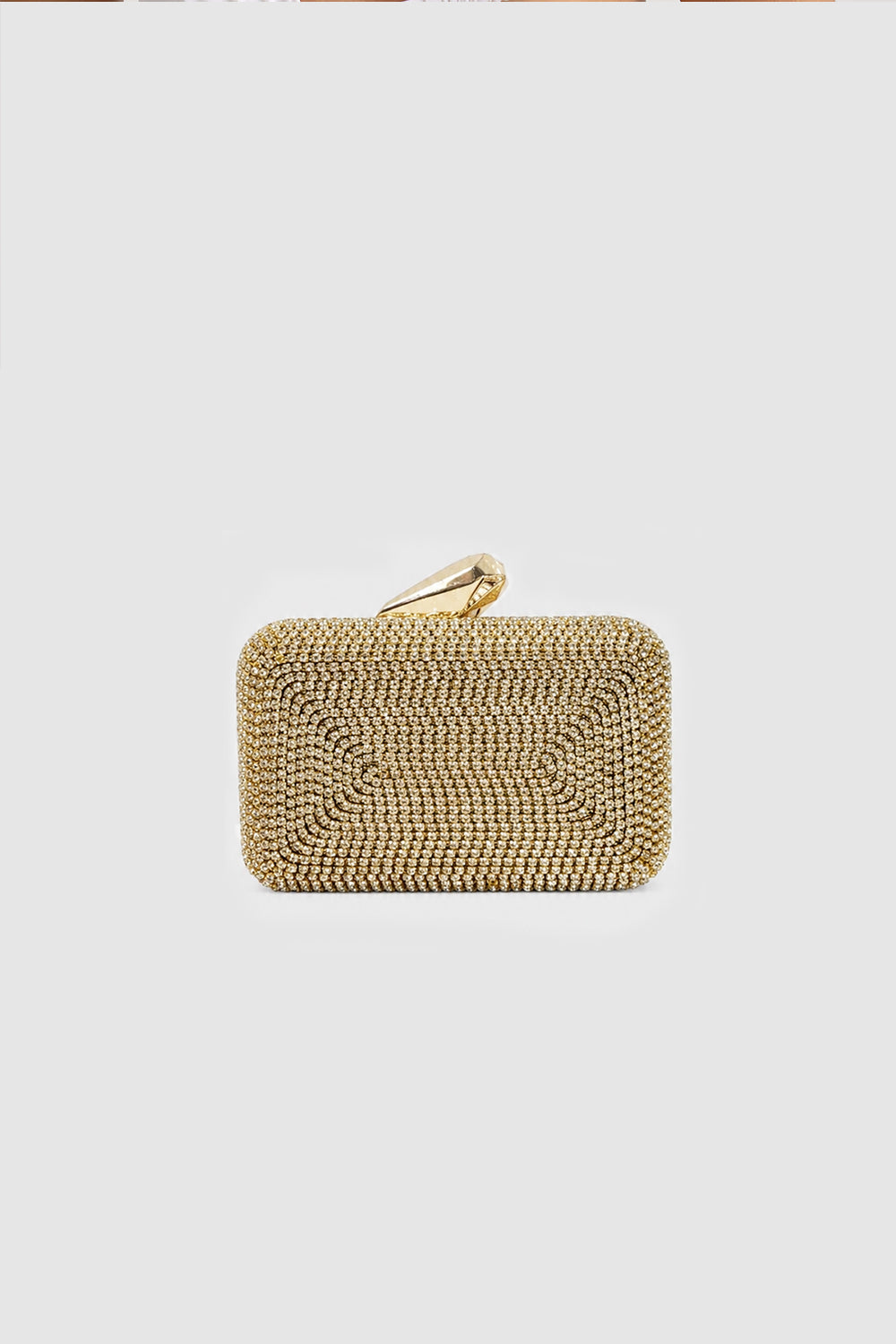Eloura Light Gold Taşlı Clutch Abiye Çanta - 0