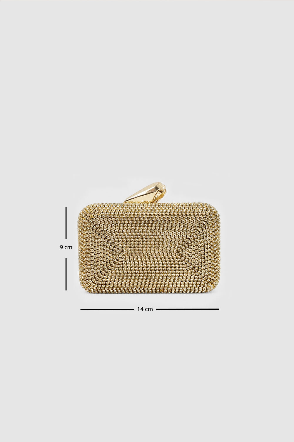 Eloura Light Gold Taşlı Clutch Abiye Çanta - 1