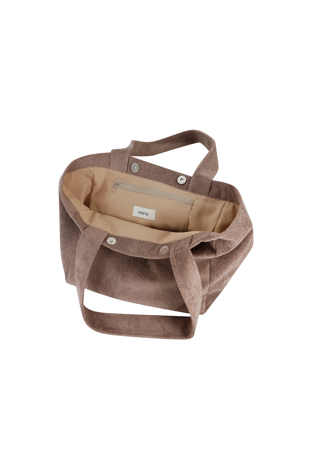 Mozto-Gisella Kahverengi Havlu Plaj Çantası-Omuz Çantası-3-Milagron.com