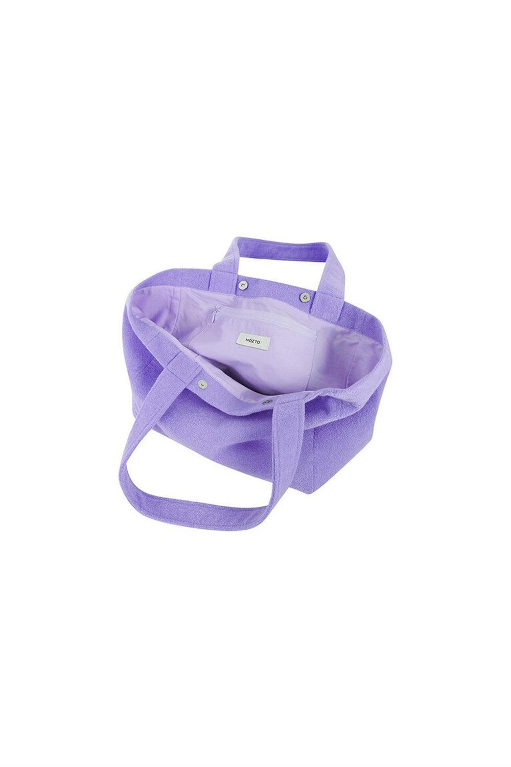 Mozto-Gisella Lila Havlu Plaj Çantası-Omuz Çantası-3-Milagron.com