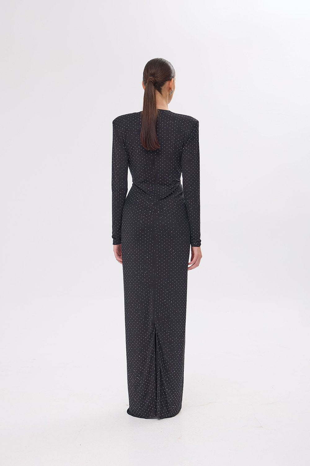 Mozto-Jana Long Sleeve Black Dress-Elbise-4-Milagron.com