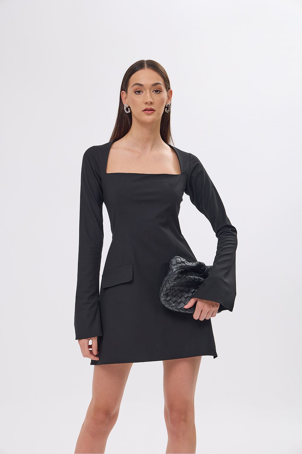 Mozto-Klara Black Dress-Elbise-3-Milagron.com