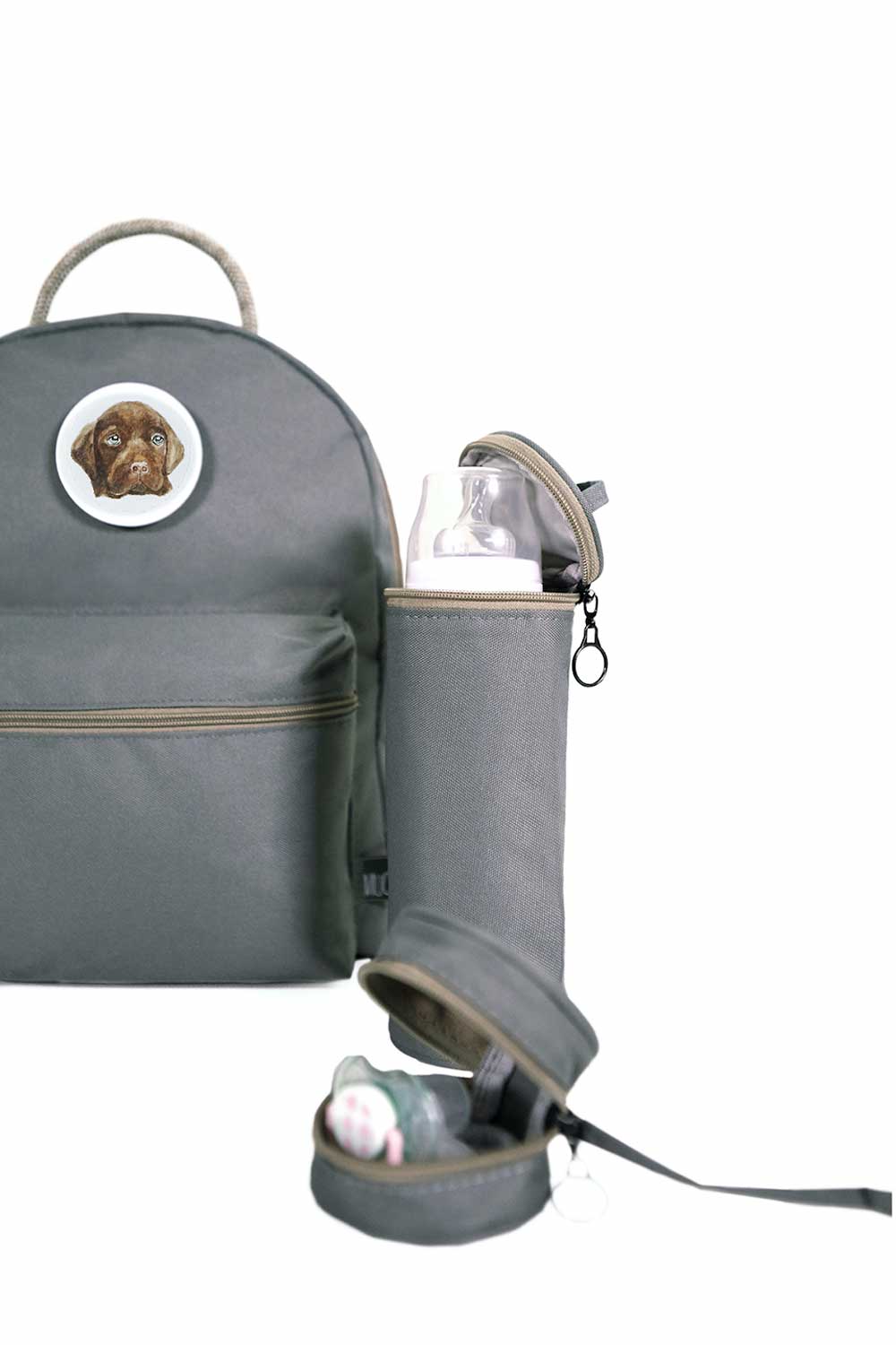 Muca-Gri Gogi Set - Bebek Bakım Sırt Çanta Seti-Sırt Çantası-5-Milagron.com