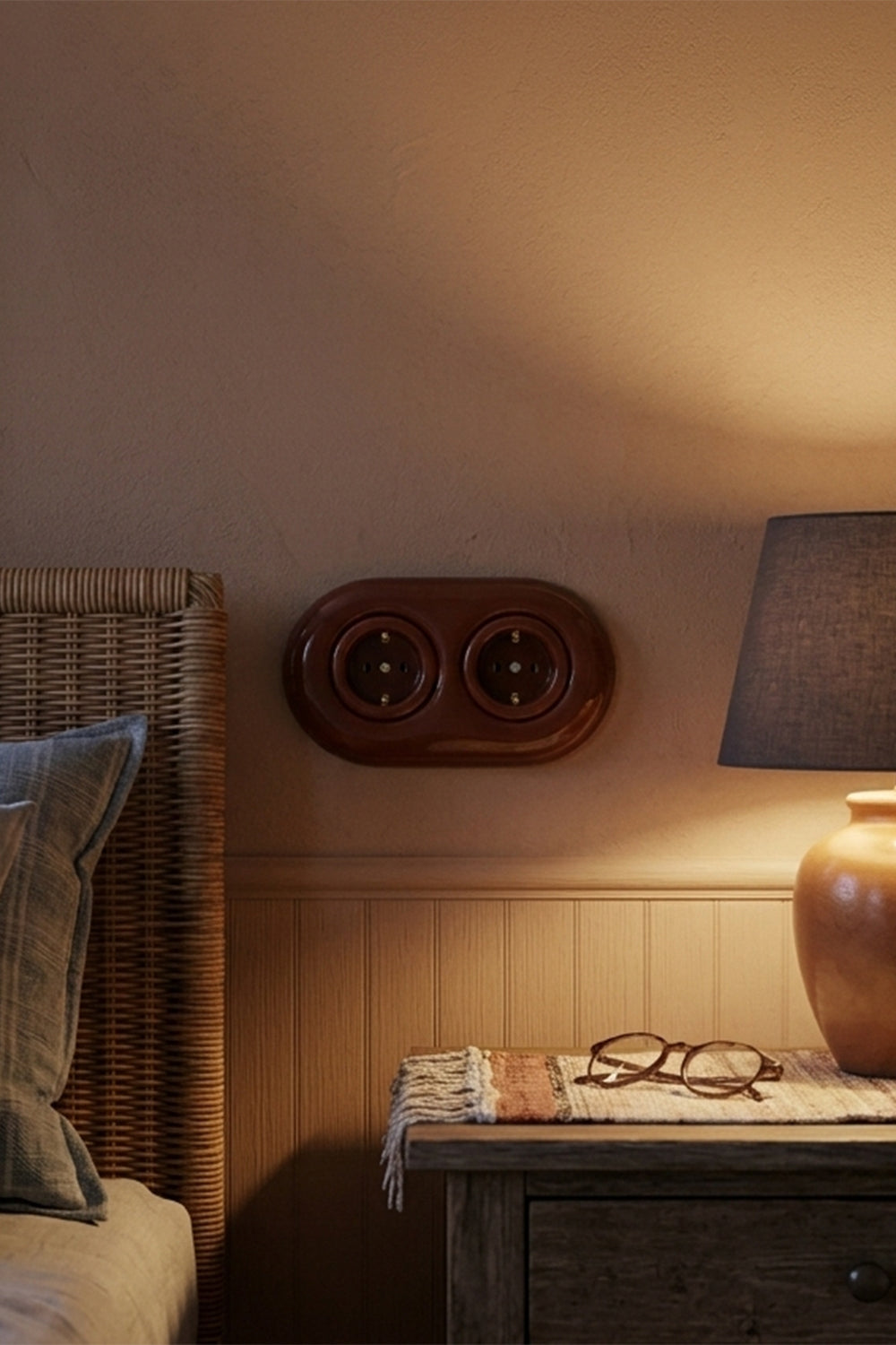 Porselen Priz İkili - 2