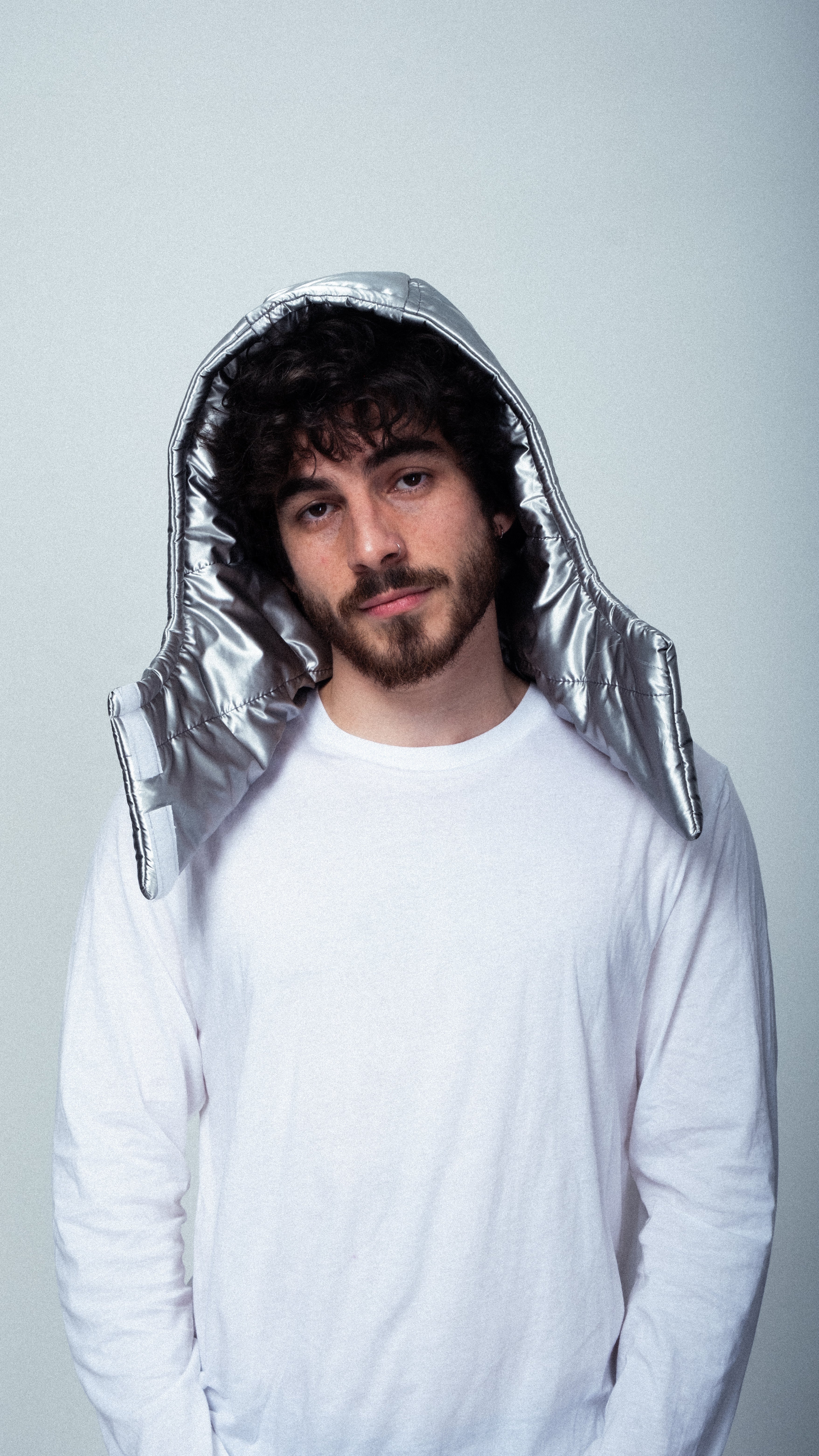 Mujj Studio-Meteoric Grey Quilted Balaclava-Balaclava-2-Milagron.com