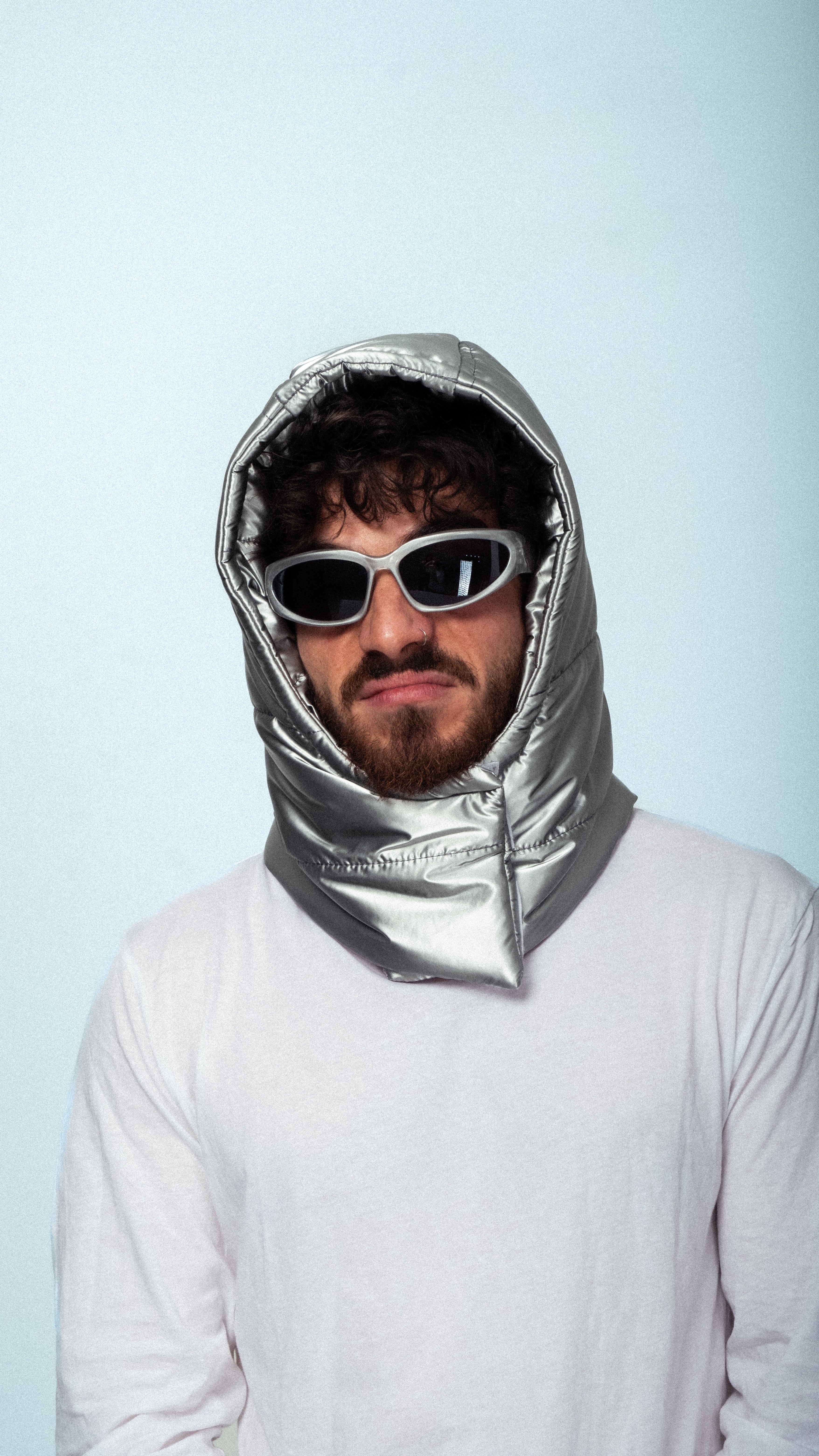 Mujj Studio-Meteoric Grey Quilted Balaclava-Balaclava-3-Milagron.com