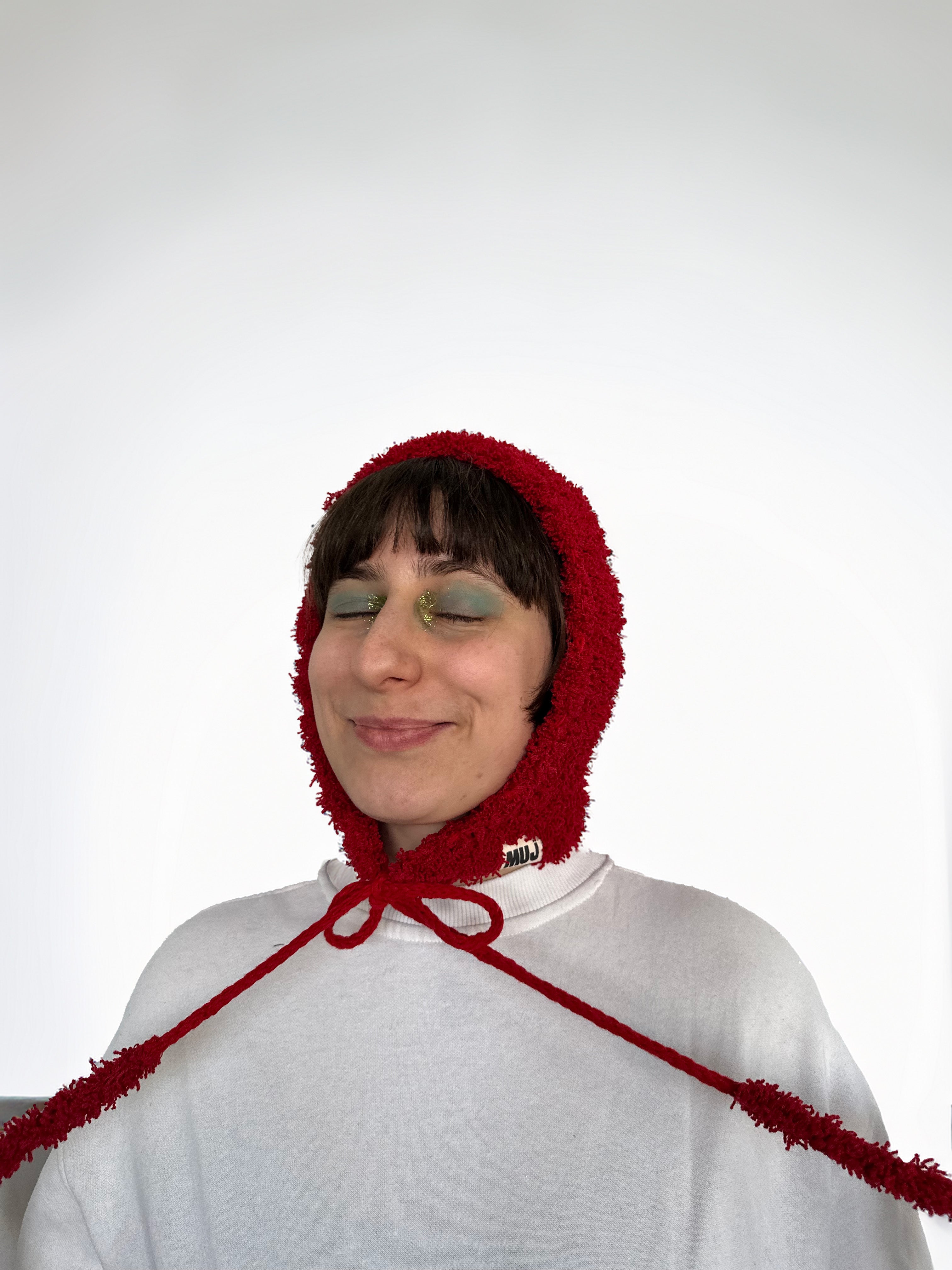 Mujj Studio-Red Bow Tie Bonnet-Saç Aksesuarı-2-Milagron.com