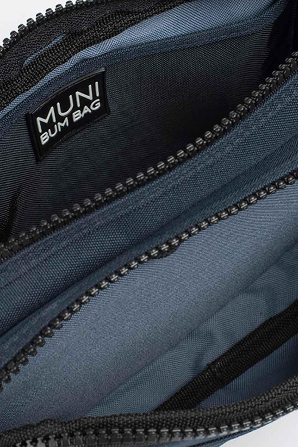 Muni Bum Bag-Grace Navy Blue Double Bumbag-Bel Çantası-4-Milagron.com