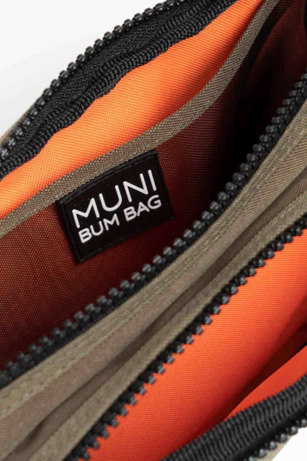 Muni Bum Bag-Khaki Double Bumbag-Bel Çantası-4-Milagron.com